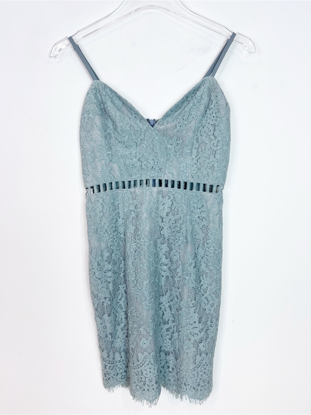 TOBI SAGE GREEN CROCHET LACE SLEEVELESS DRESS WOMENS SZ SMALL